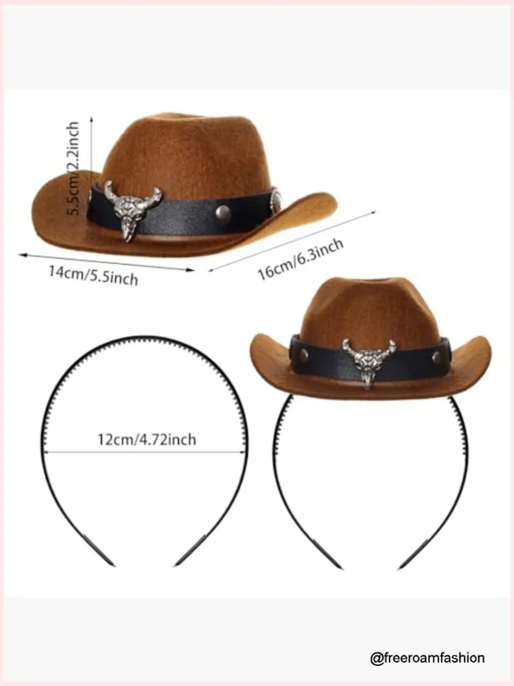 Cowboy Hat Headband Set with Bandana